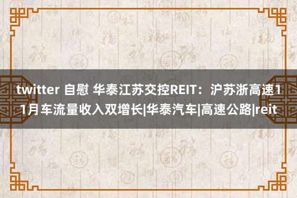 twitter 自慰 华泰江苏交控REIT：沪苏浙高速11月车流量收入双增长|华泰汽车|高速公路|reit