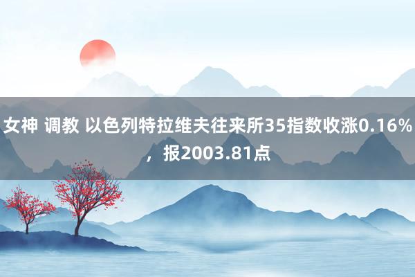 女神 调教 以色列特拉维夫往来所35指数收涨0.16%，报2003.81点