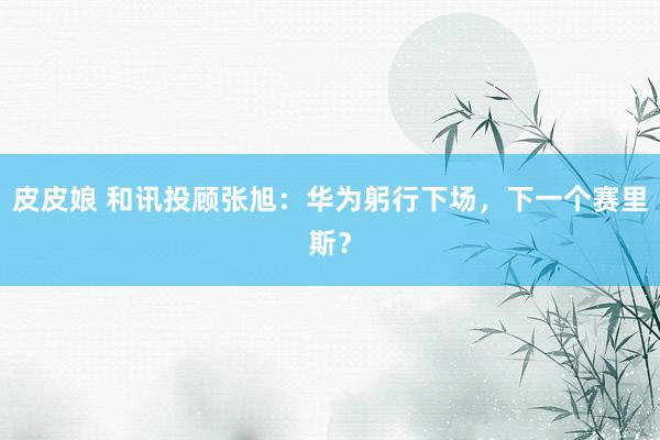 皮皮娘 和讯投顾张旭：华为躬行下场，下一个赛里斯？