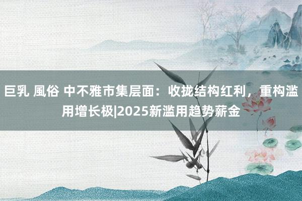 巨乳 風俗 中不雅市集层面：收拢结构红利，重构滥用增长极|2025新滥用趋势薪金